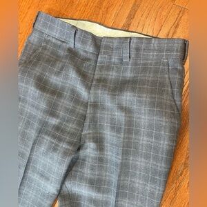 True Vintage poly plaid double knit grey blue  grandpa slacks